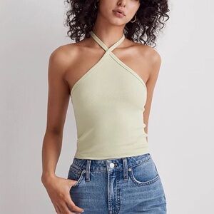 NWT Madewell Supima Rib Halter Tank Top 90s Y2K